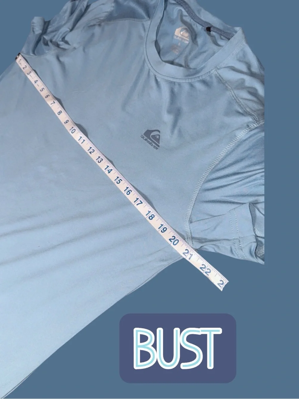Quiksilver Men's Active SS Tee Shirt - Light Dusty Blue - Size MD